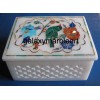 multi color inlay with filgree work box RE3453